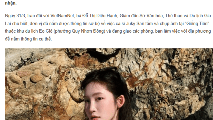 Vụ ca sĩ Juky San tắm " Giếng tiên": Sở văn hóa khẳng định không phải di tich